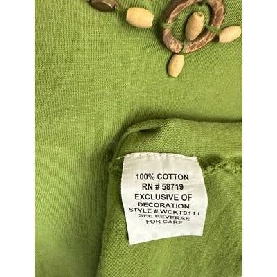 Notations Woman Green Sleeveless Embellished Top 1X 100% Cotton