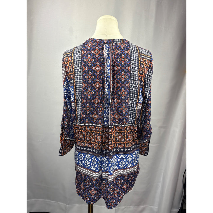 Daniel Rainn Womens Boho Patterned Blouse SP Multicolor Lightweight