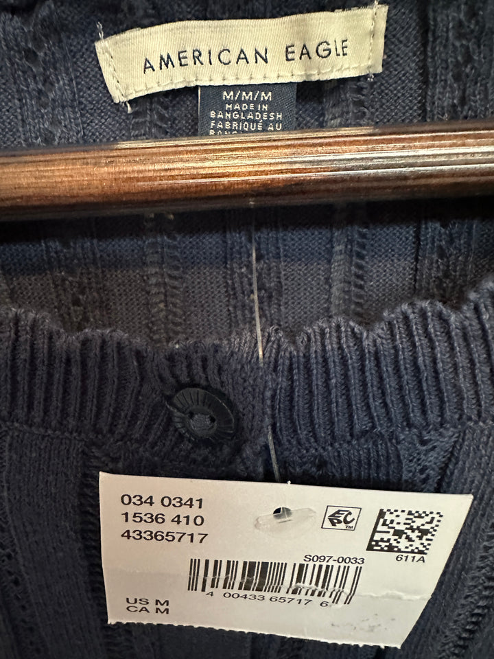 Women’s American Eagle Slate Blue Short Sleeve Sweater Size M