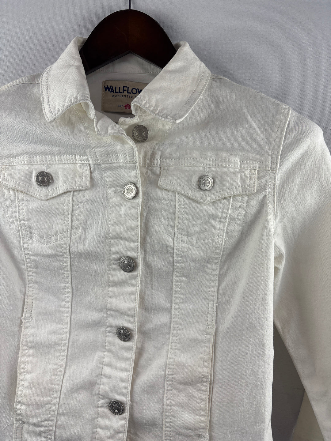Women’s Wallflower Authentic Denim Small White Jean Jacket