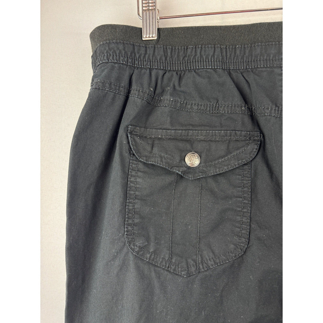Lane Bryant Womens Black Capri Cargo Pants Size 14 Cotton/Spandex