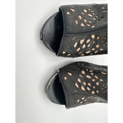 Steve Madden Korsett Black Leather Booties Size 8