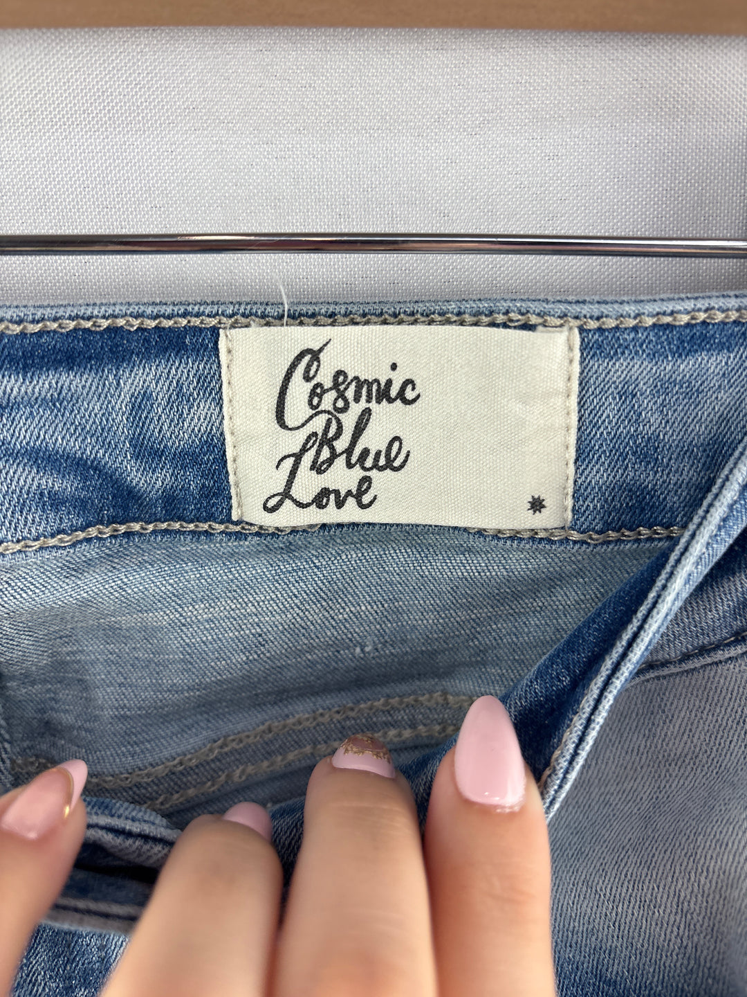 Women’s Cosmic Blue Love Size 30P Light Blue Straight Leg Jeans