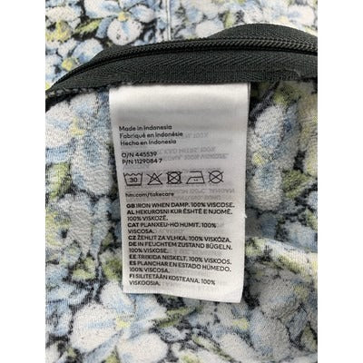 H&M Floral Print A-Line Midi Skirt Viscose Blue/Yellow Size 8