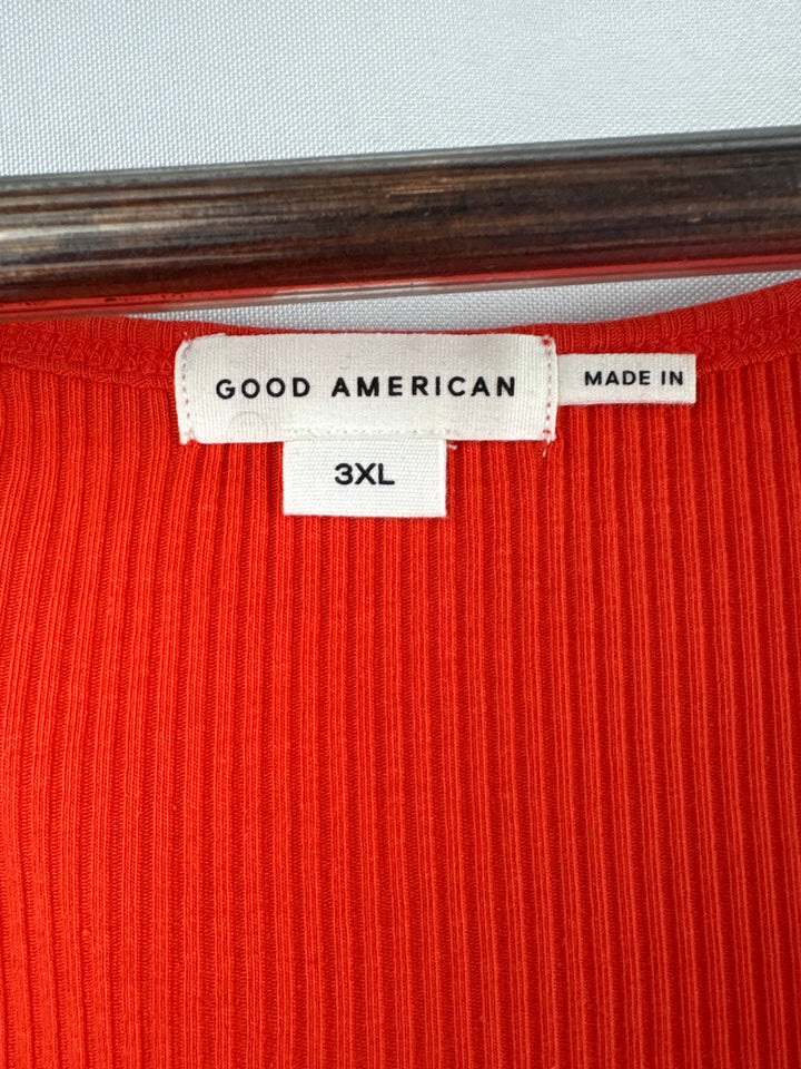 Women’s Good American Size 3X Bright Orange Ribbed Tank