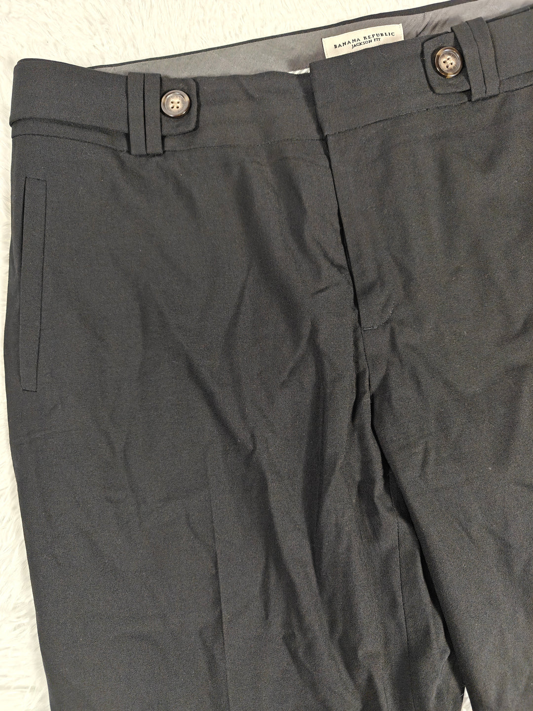 Womens Banana Republic Jackson Fit Dress Pants Black Size 12L