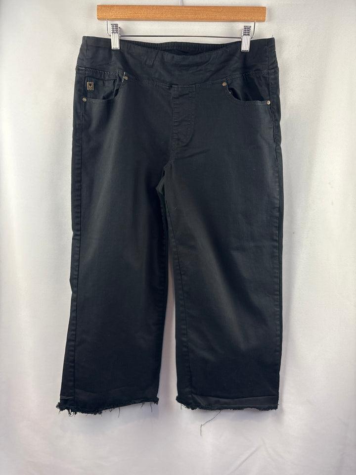 Women’s Belle Kim Gravel Size 16 Black Straight Leg Jeans