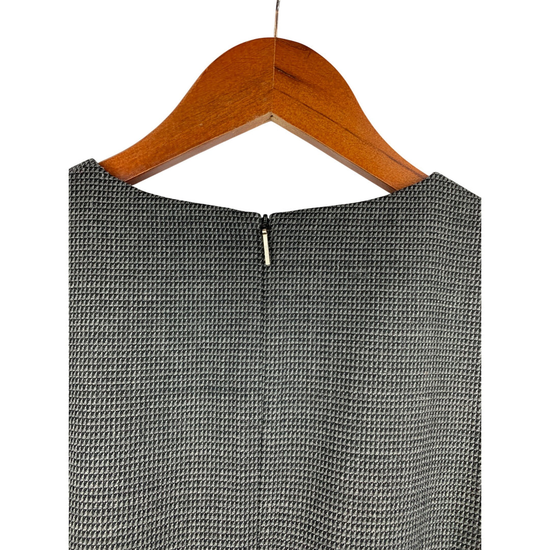 Hugo Boss Womens Sleeveless Peplum Top Size L Black & White Houndstooth Pattern