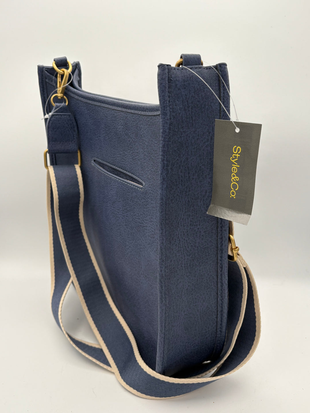 Women’s Style&Co Navy Blue Leather Crossbody Purse