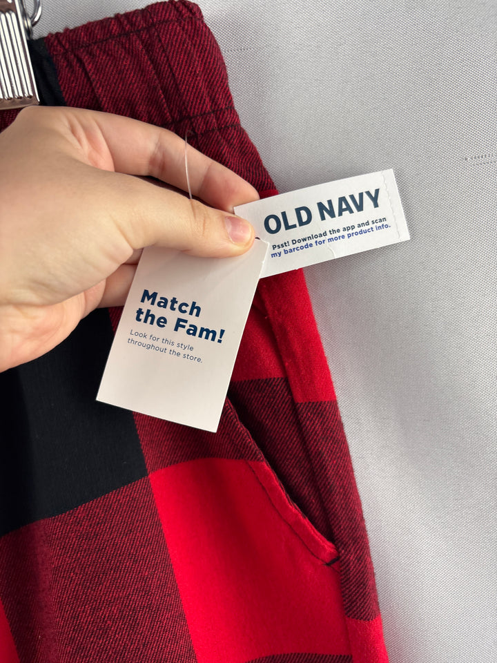 Unisex Old Navy Large Red &amp; Black Plaid Pajama Pants