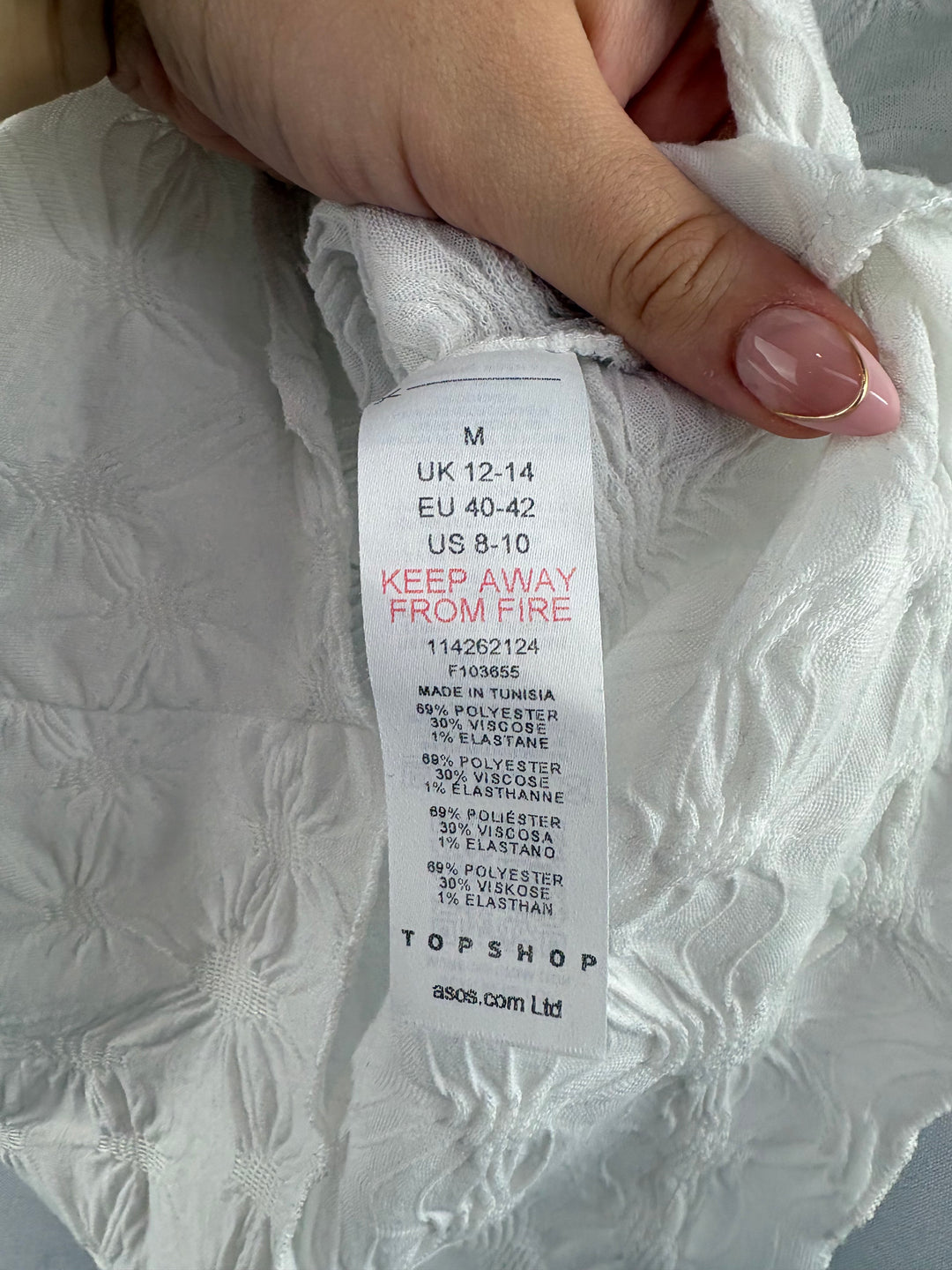 Women’s TopShop Size 8-10 White Ruched Crop Top