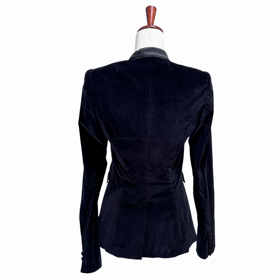 Rachel Zoe Women's Blazer Size 6 Velvet Elegant Chic Single Button Preppy Academia