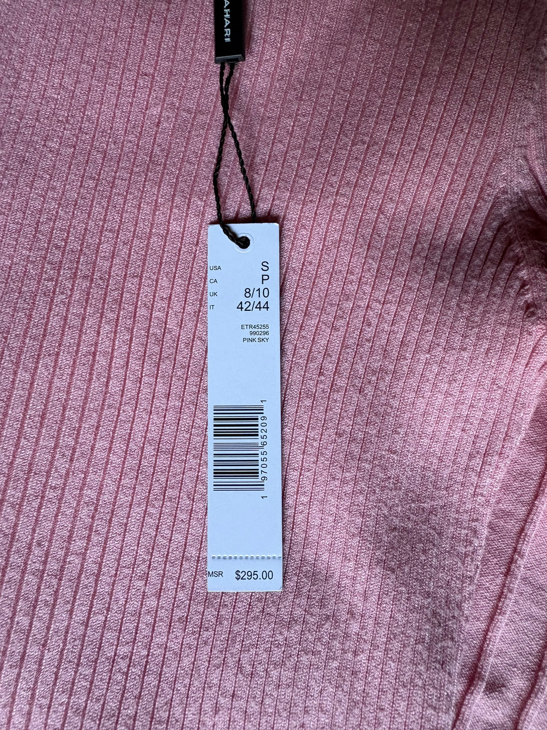 Elie Tahari Pink Midi Rib Knit Dress