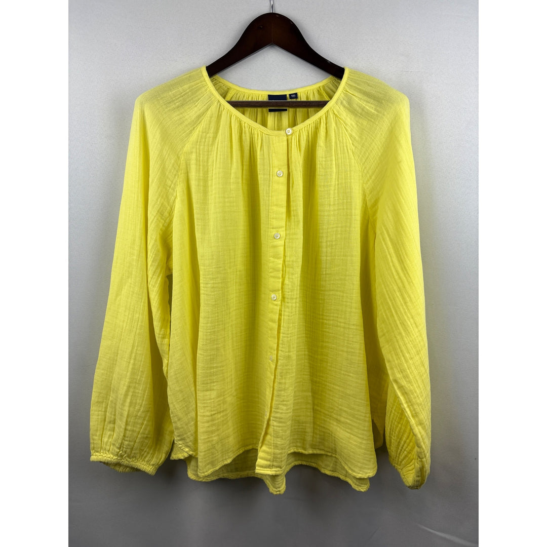 Women’s GAP XXL Yellow Long Sleeve Button Up Shirt