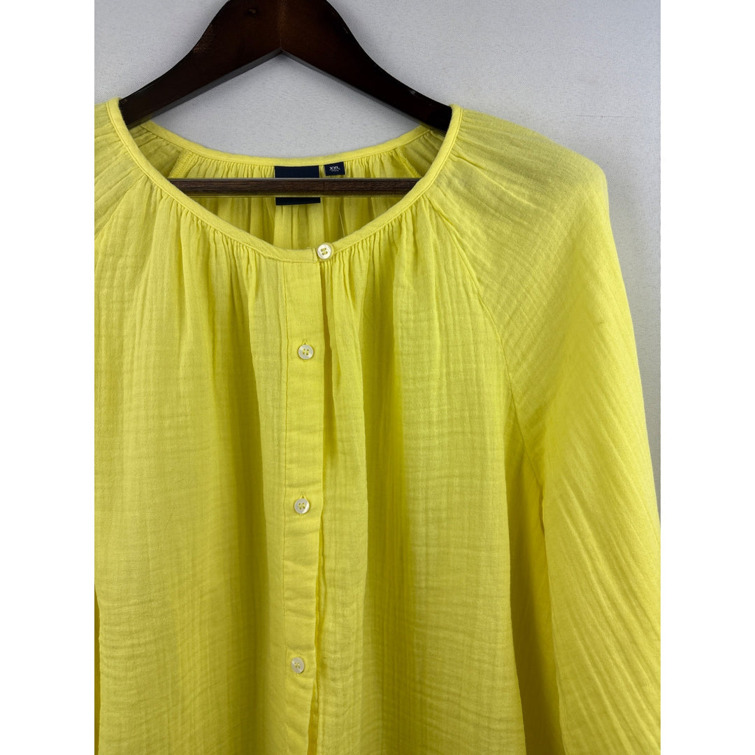Women’s GAP XXL Yellow Long Sleeve Button Up Shirt