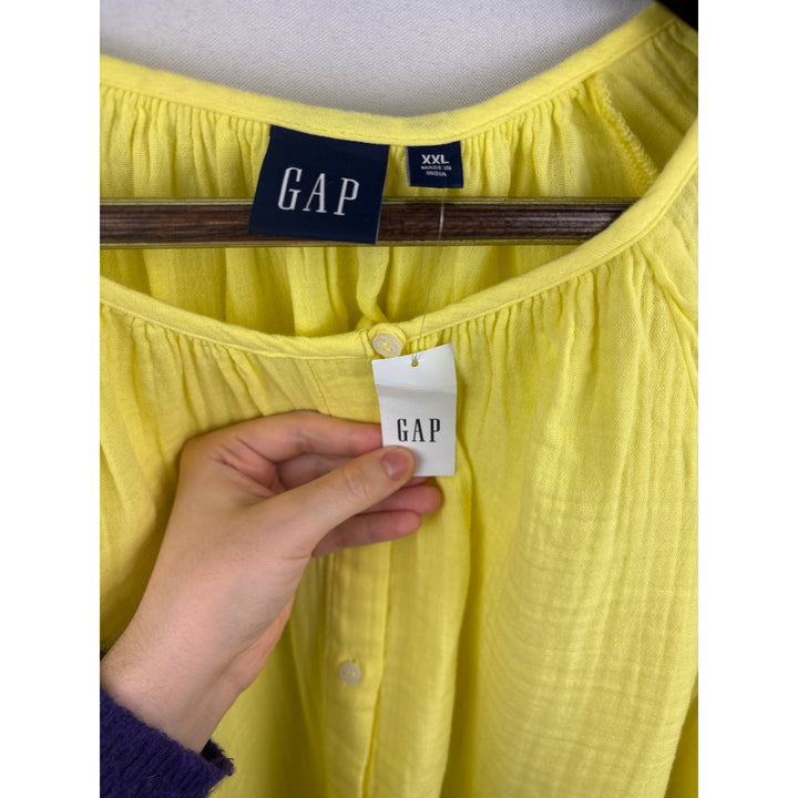Women’s GAP XXL Yellow Long Sleeve Button Up Shirt