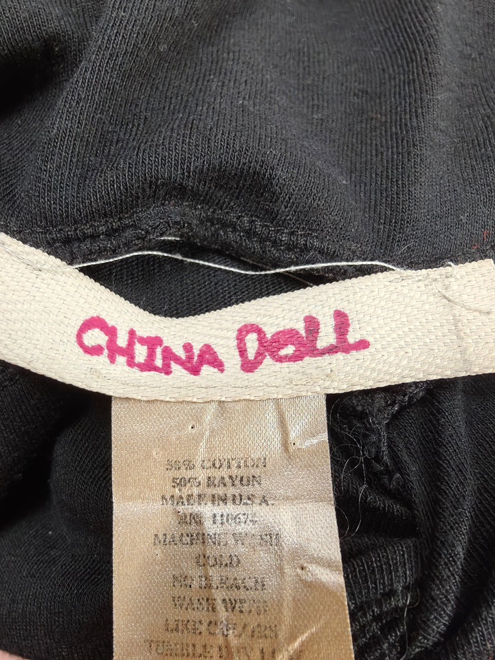 Women’s China Doll Twist Front Mini Dress Black Size L