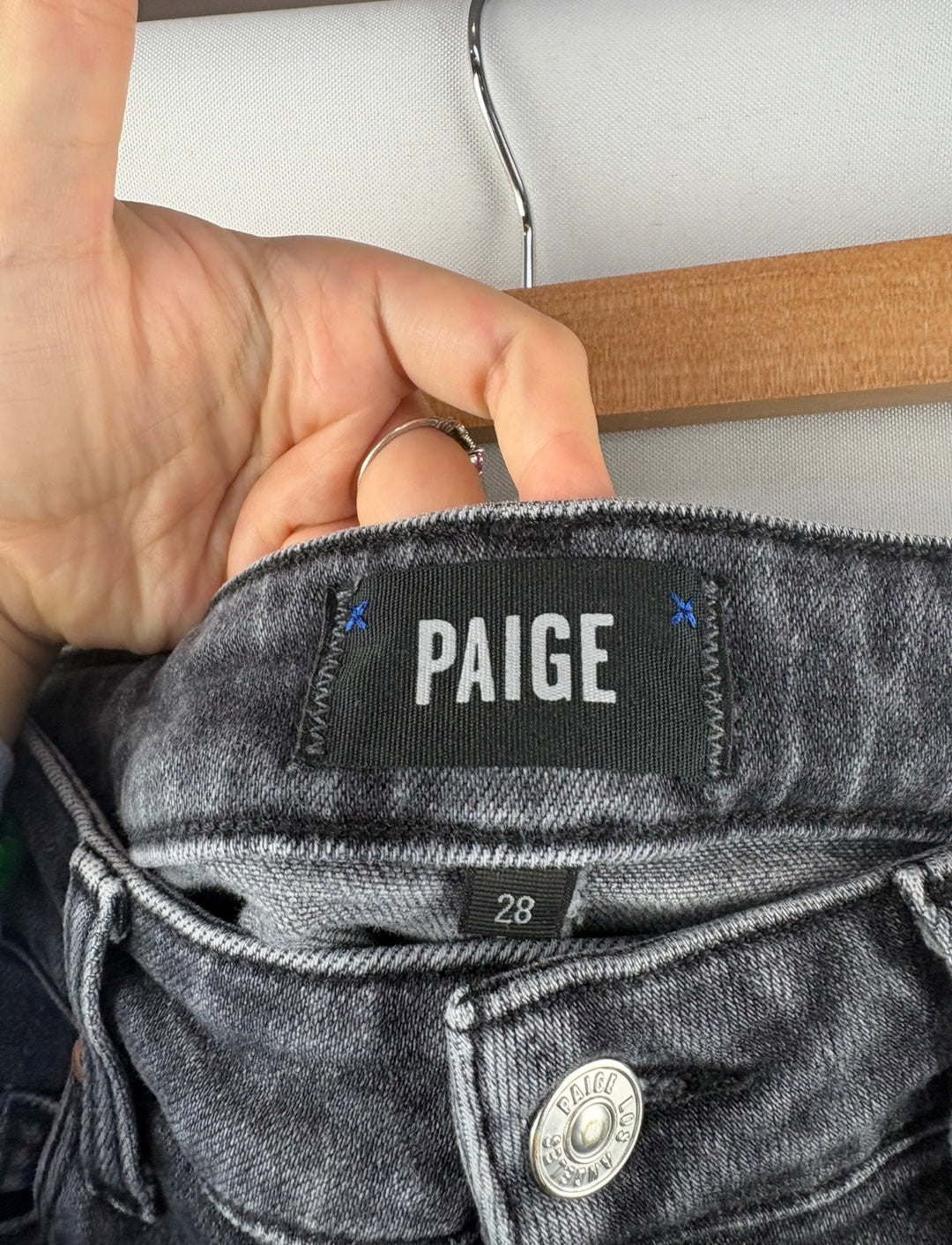 Women’s Paige Size 28 Dark Gray Wide Leg Jeans