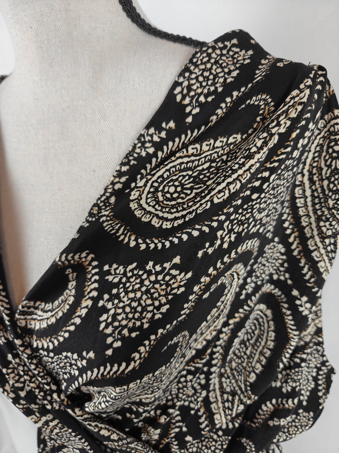 Women’s Bishop + Young Paisley Maxi Dress Black Cream Size L