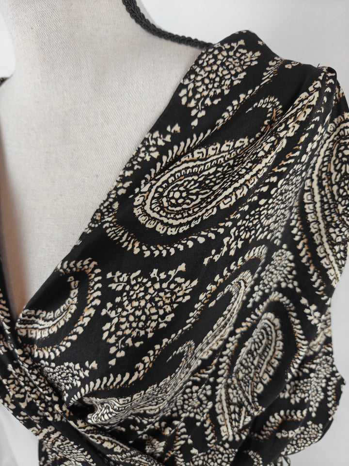 Women’s Bishop + Young Paisley Maxi Dress Black Cream Size L