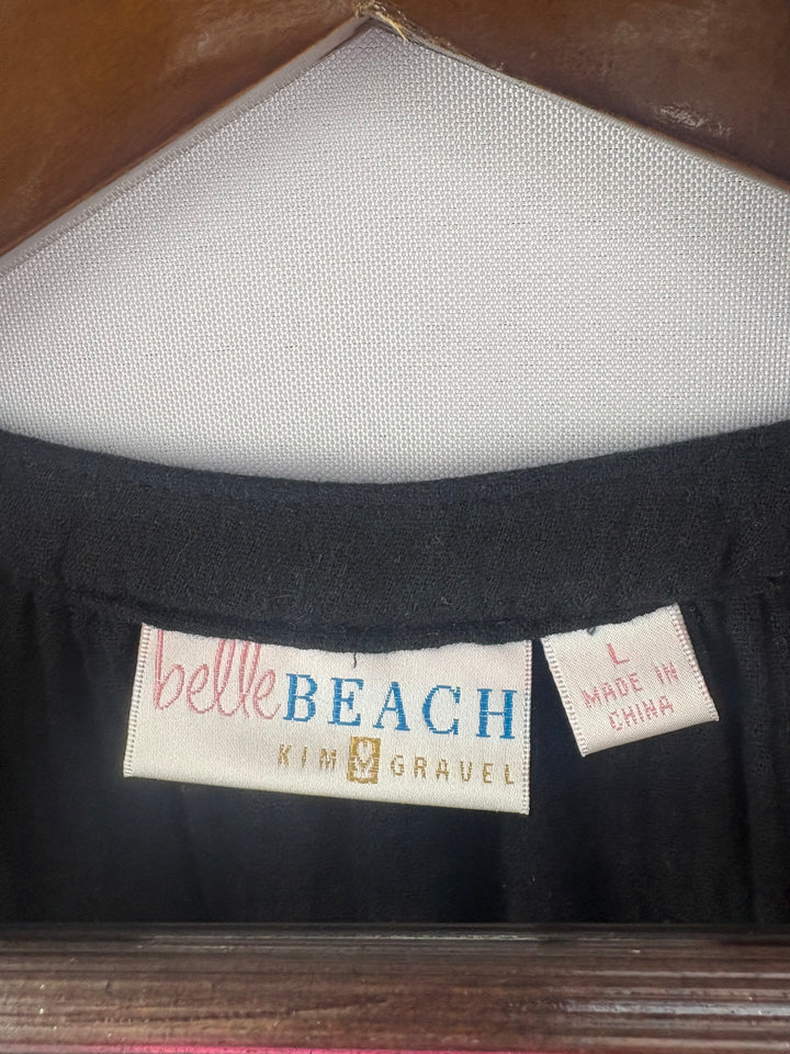 Women’s Belle Beach Kim Gravel Large Black Long Sleeve Blouse