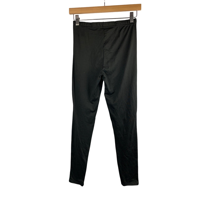 One Step Up Womens Black Leggings With White Stripe