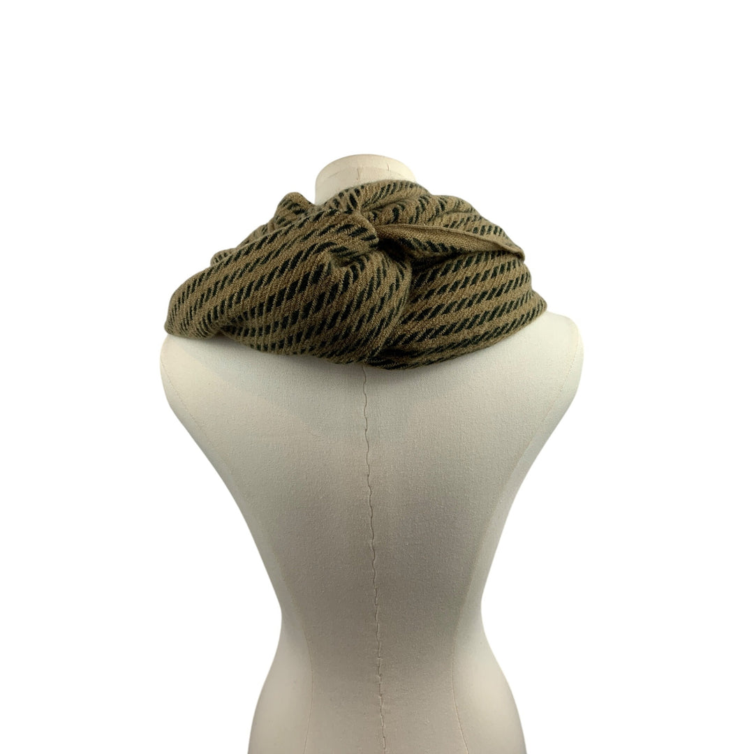 Striped Infinity Scarf Beige & Green