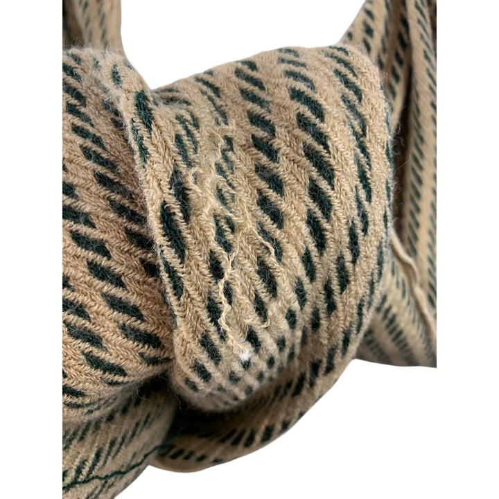 Striped Infinity Scarf Beige & Green