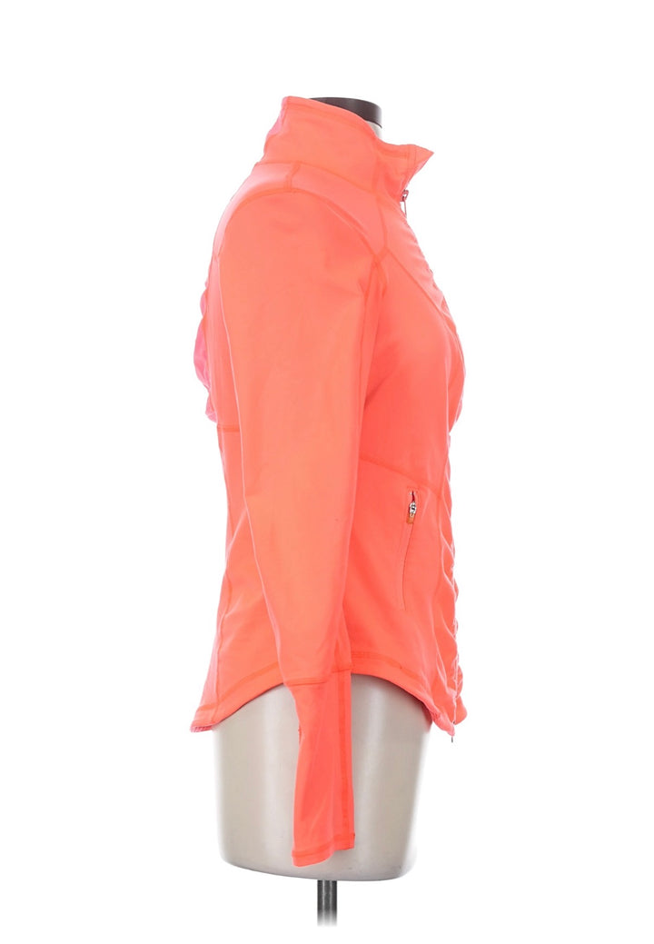 Zella Coral Ruched Zip-Up Athleisure Sporty Active Wear Long Sleeve Jacket Size S/P