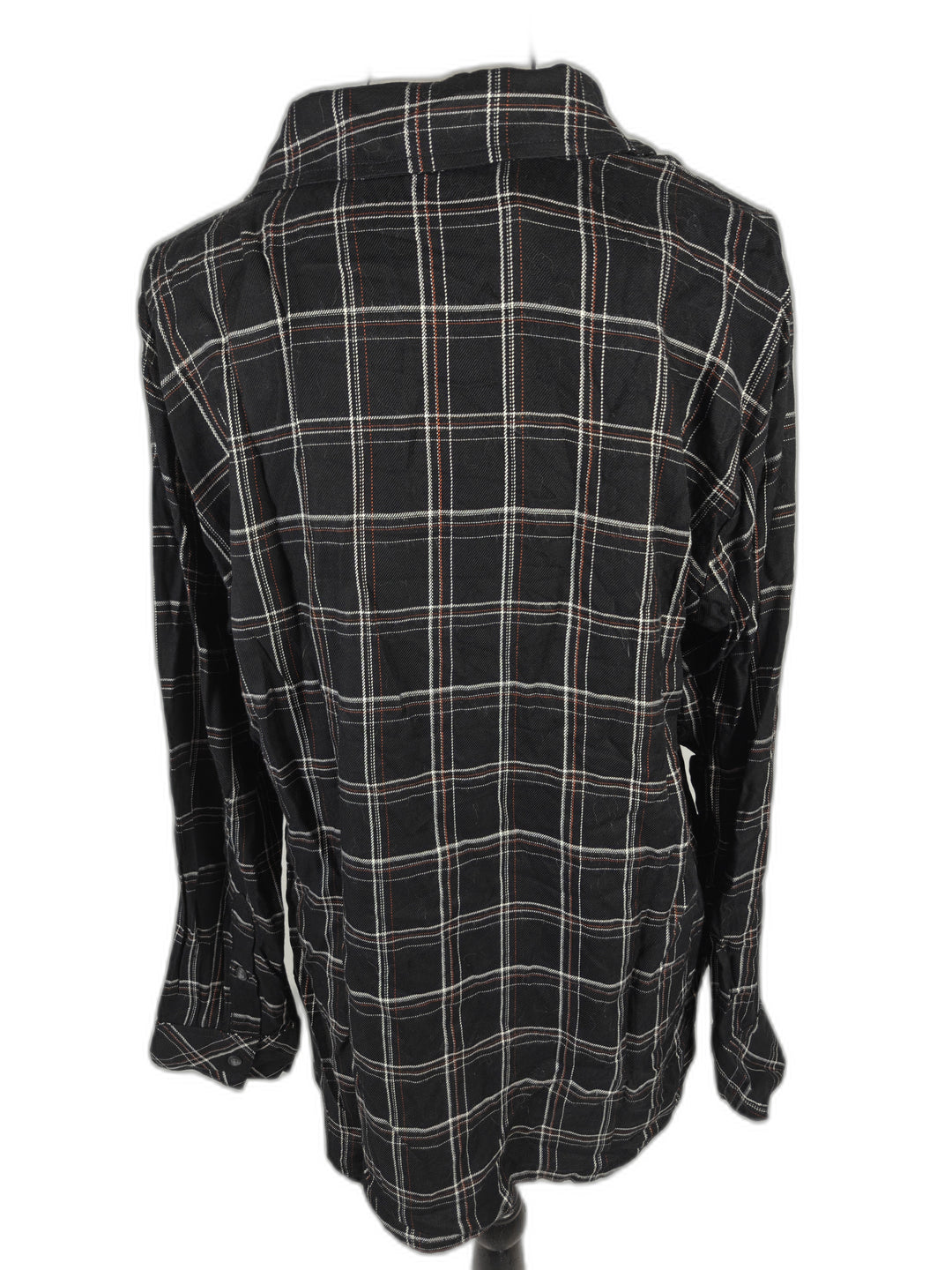 Women’s Sanctuary Boyfriend Shirt Black Plaid Medium NWT