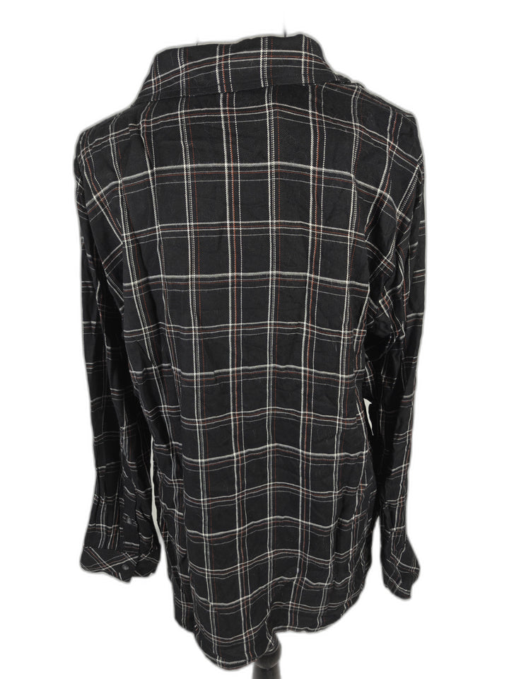 Women’s Sanctuary Boyfriend Shirt Black Plaid Medium NWT