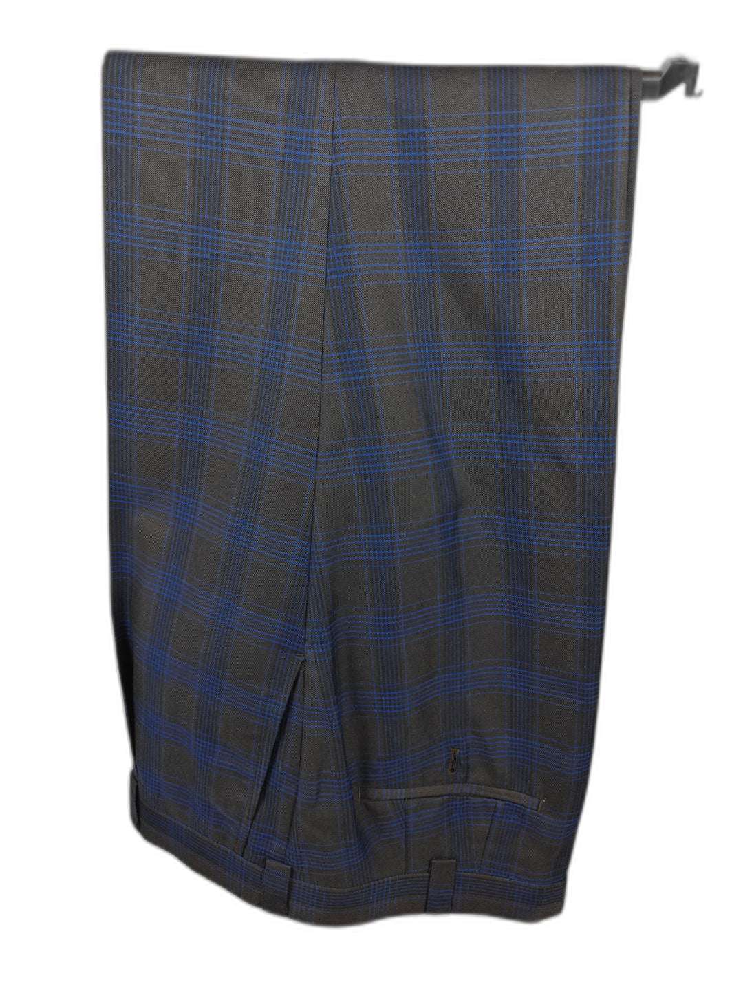 Steve Harvey Collection Samson Men's 46R Blue Gray Windowpane Plaid Suit 2-Piece Set Jacket & Pants