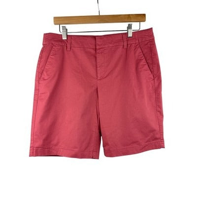 J.Crew Womens 9" Shorts Size 10 Red Cotton Blend Made In Bangladesh