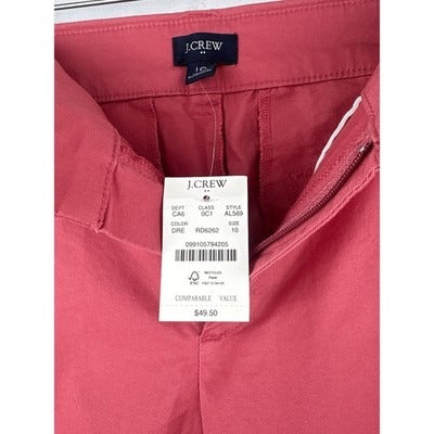 J.Crew Womens 9" Shorts Size 10 Red Cotton Blend Made In Bangladesh