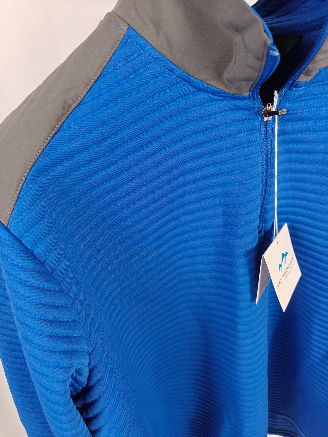 Mens Tri-Mountain Performance Quarter Zip Pullover Blue 3XL