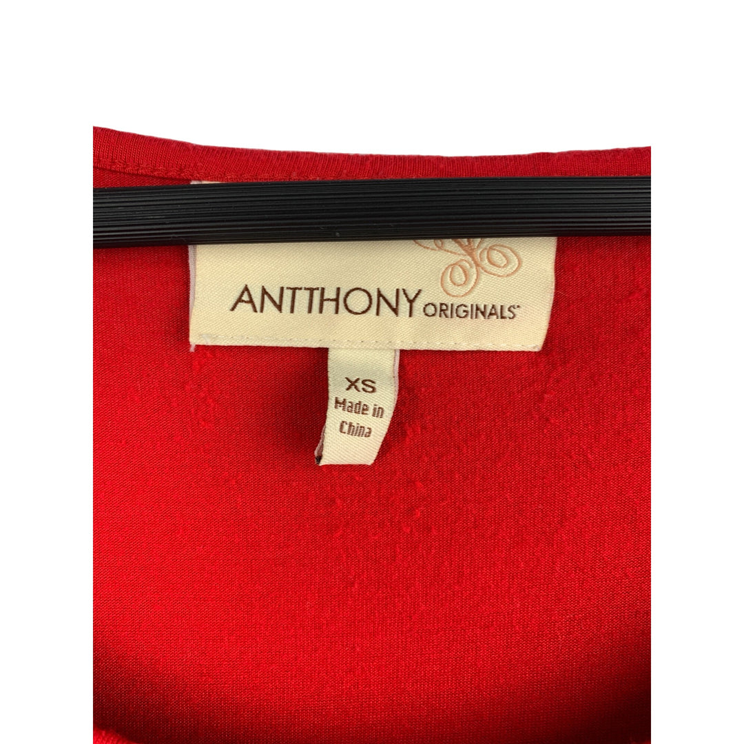 Anthony Originals Red Sleeveless Tank Top XS Rayon/Spandex