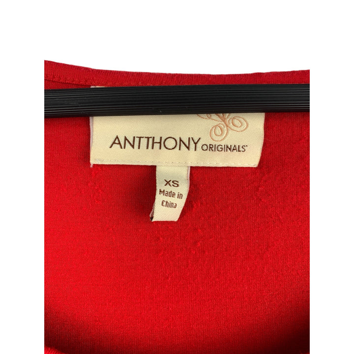 Anthony Originals Red Sleeveless Tank Top XS Rayon/Spandex