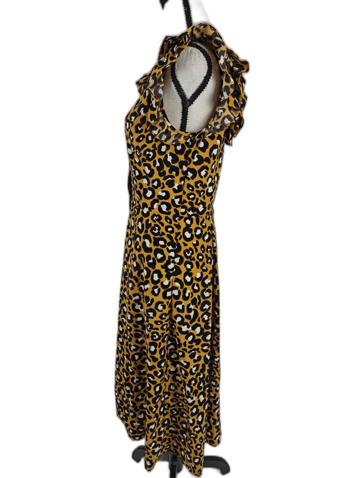 Women’s Who What Wear Leopard Print Midi Dress Mustard XS