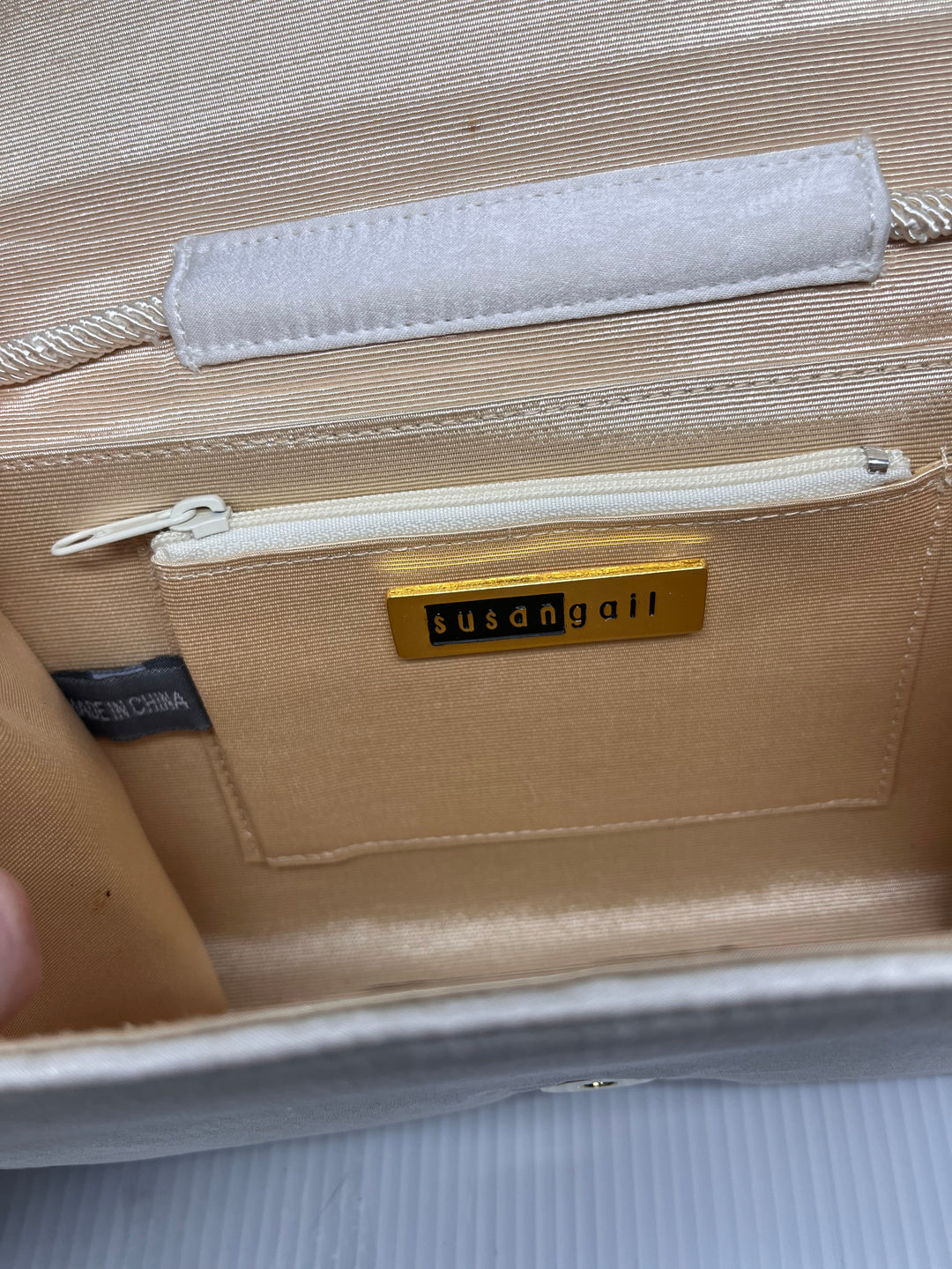 Vintage Silvery White Susan Gail Evening Bag