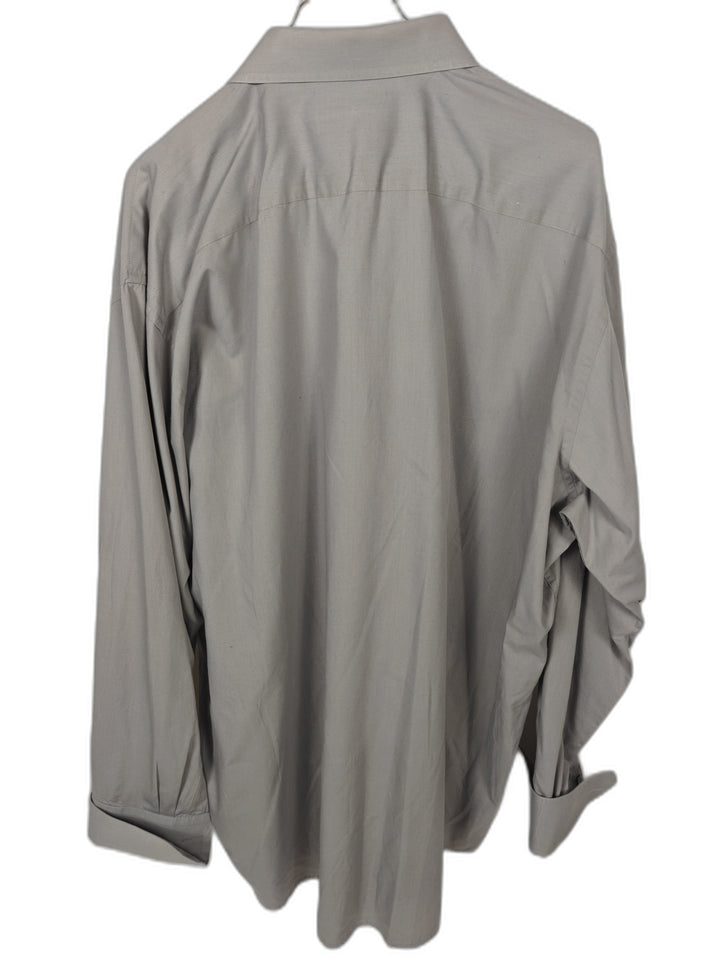 Stacy Adams 18.5 36/37 French Cuff Dress Shirt Gray Regular Fit Cotton Blend