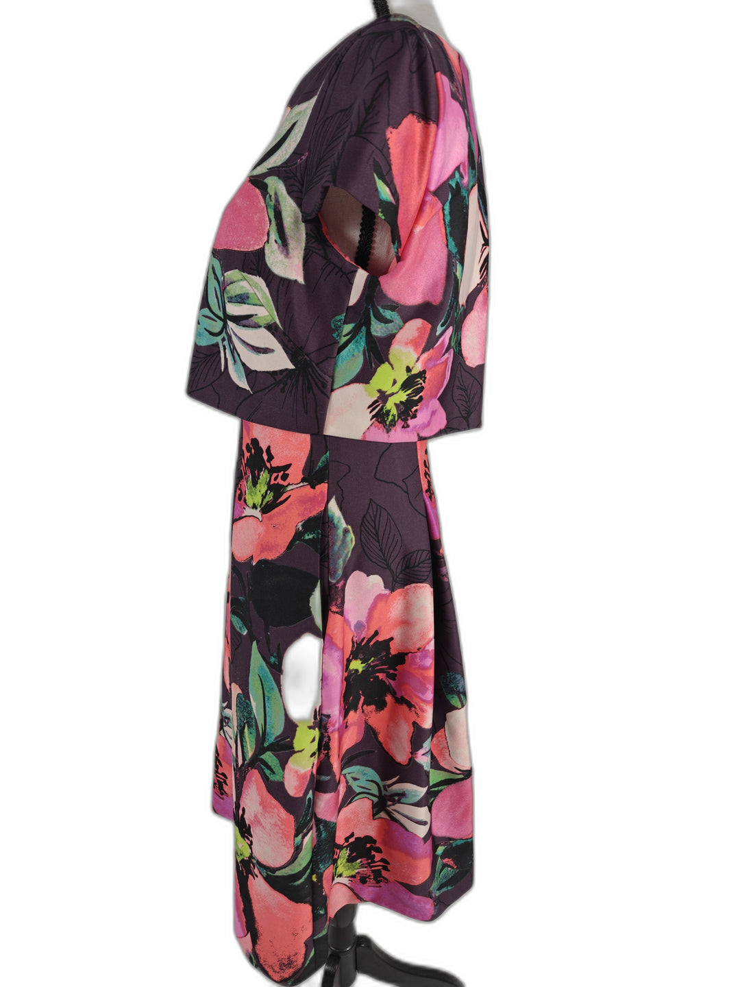 Women’s Vince Camuto Floral Fit &amp; Flare Dress Purple Pink Size 2