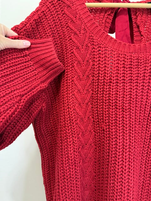 Torrid Red Cableknit Sweater Sz1 (14–16)