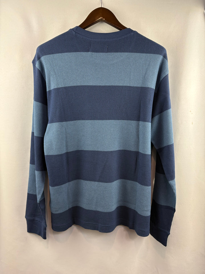 Men’s Retrofit Medium Light & Dark Blue Striped Long Sleeve Shirt