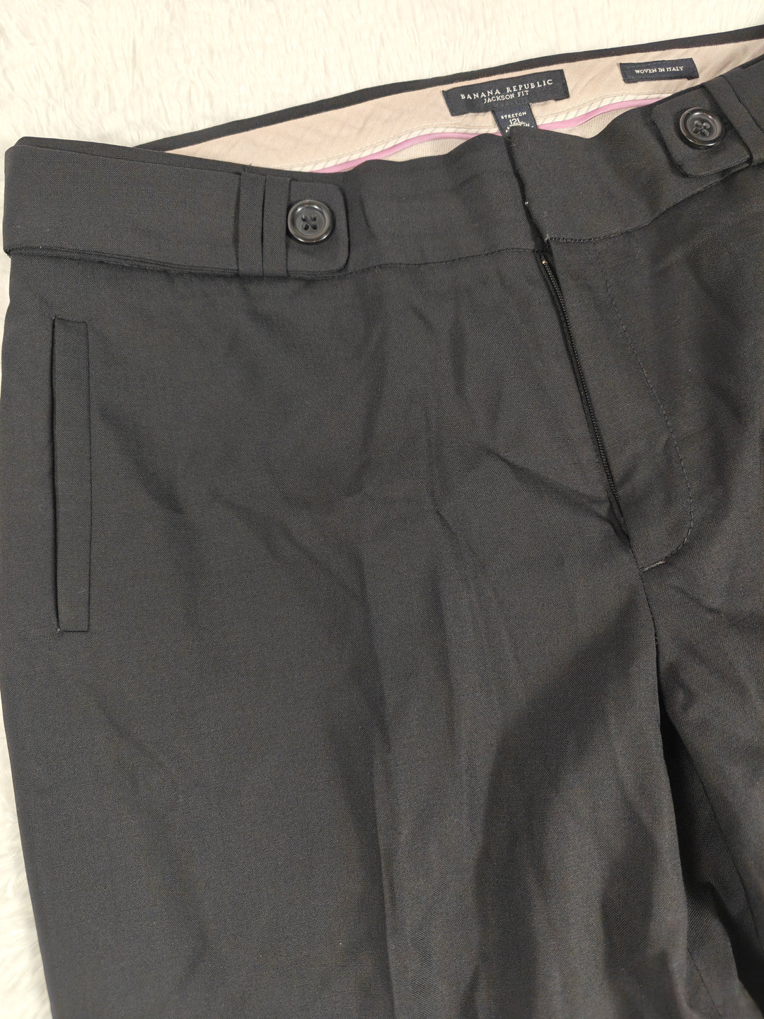 Womens Banana Republic Jackson Fit Black Dress Pants Size 12L