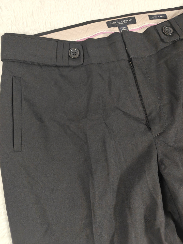 Womens Banana Republic Jackson Fit Black Dress Pants Size 12L