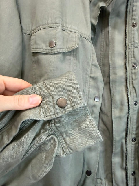 Rails Collins Utility Linen‑Blend Green Jacket SzL