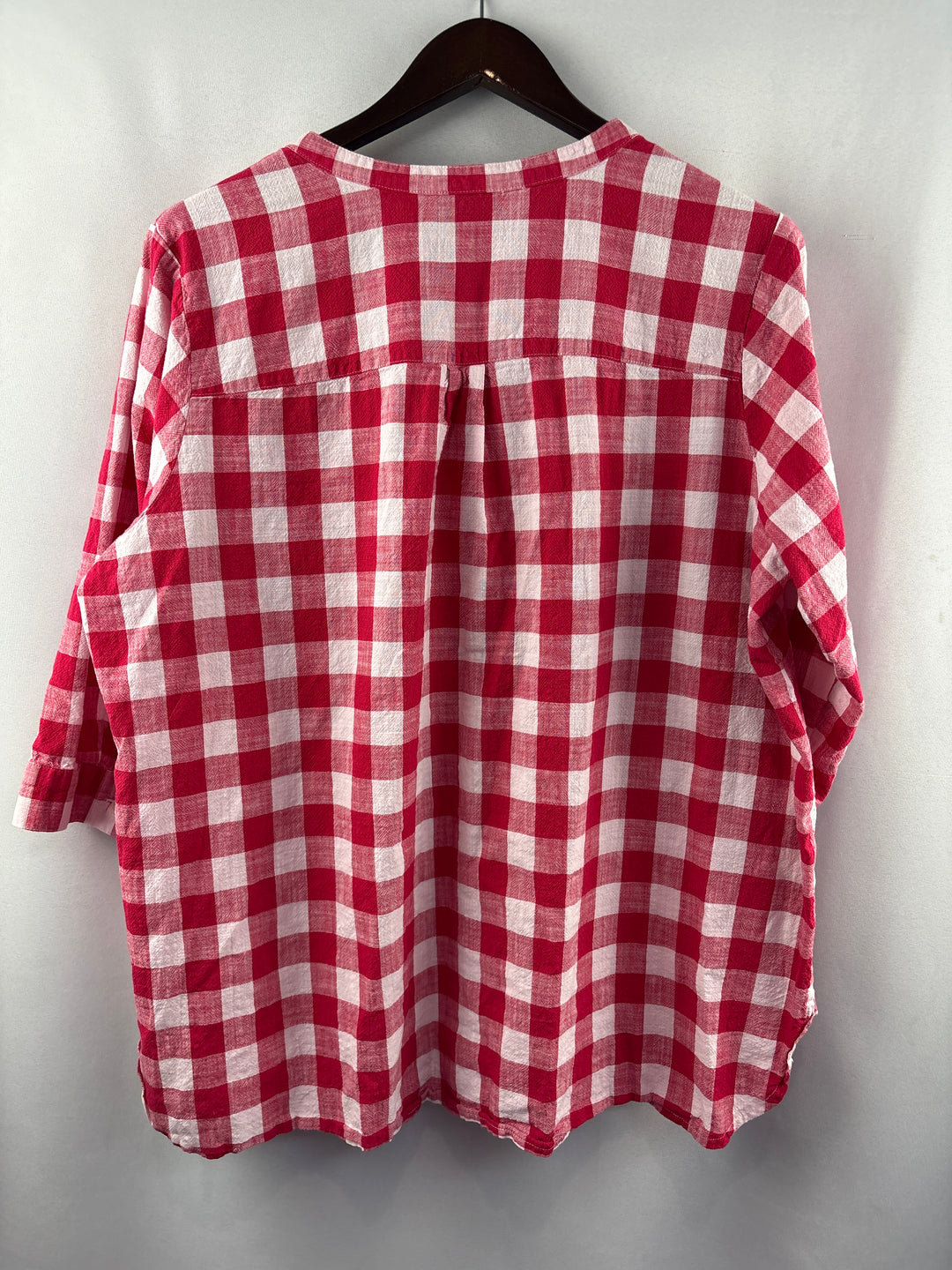 Women’s Joan Rivers Size 2X Red &amp; White Gingham Blouse