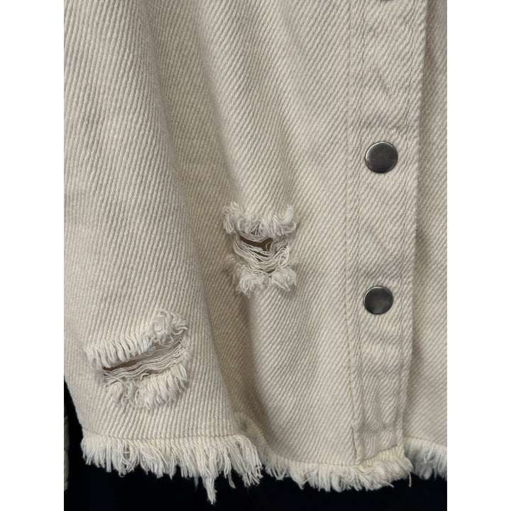 Wishlist S/M Frayed Hem Button-Up Jacket