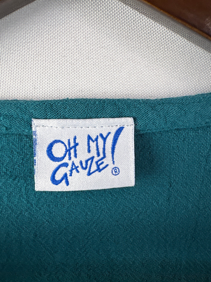 Women’s Oh My Gauze! XL Dark Teal Long Sleeve Blouse