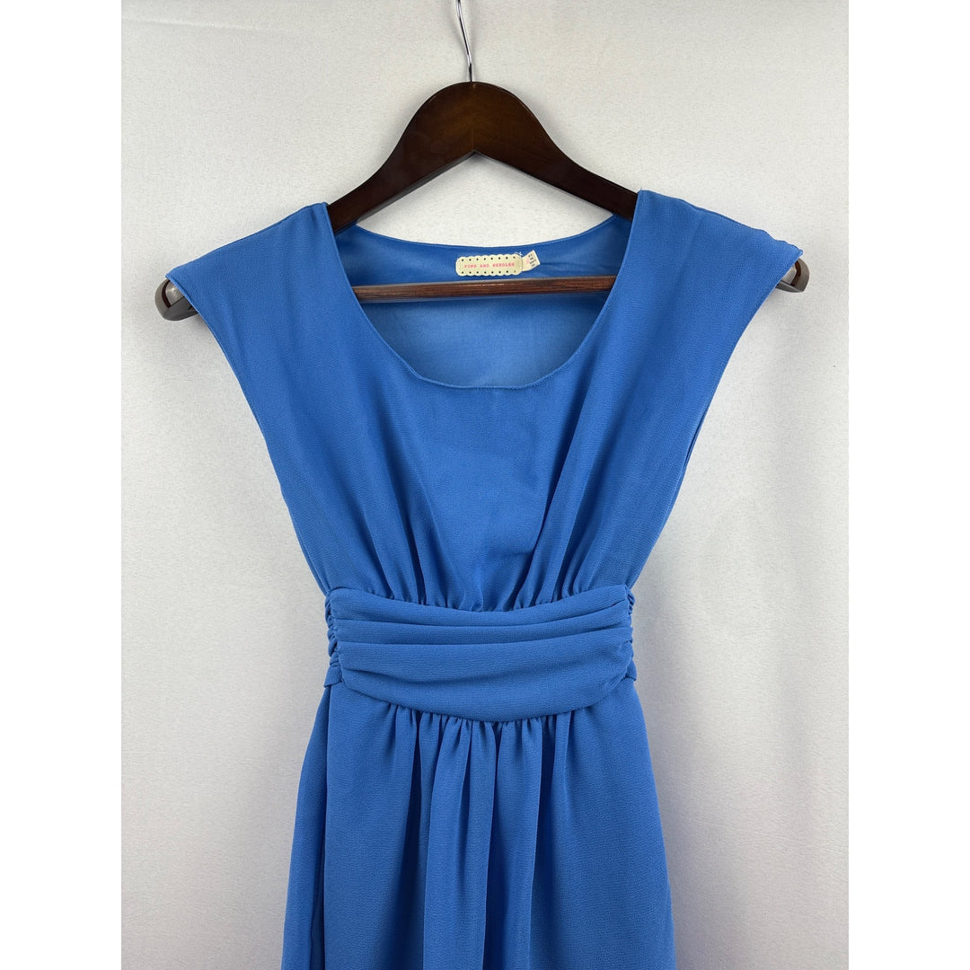 Women’s Pins and Needles XS Cornflower Blue Dress with a Cinched Waist & Ribbon Tie also has Pockets